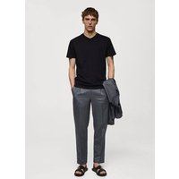 Slim-Fit-T-Shirt aus Baumwolle mit V-Ausschnitt von mango man