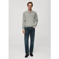 Straight Fit-Jeans mit dunkler Waschung und Used-Effekt von mango man