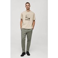 T-Shirt aus 100 % Baumwolle mit Muster auf der Brustpartie T-Shirt aus 100 % Baumwolle mit Muster auf der Brustpartie von mango man