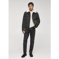 Jeansjacke mit Kunstshearling von mango man