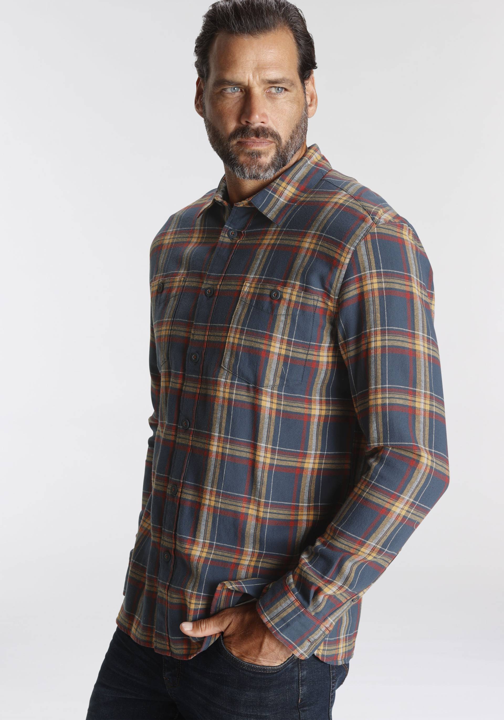 Man's World Flanellhemd, mit Brusttaschen Man's World Flanellhemd, mit Brusttaschen von mans world