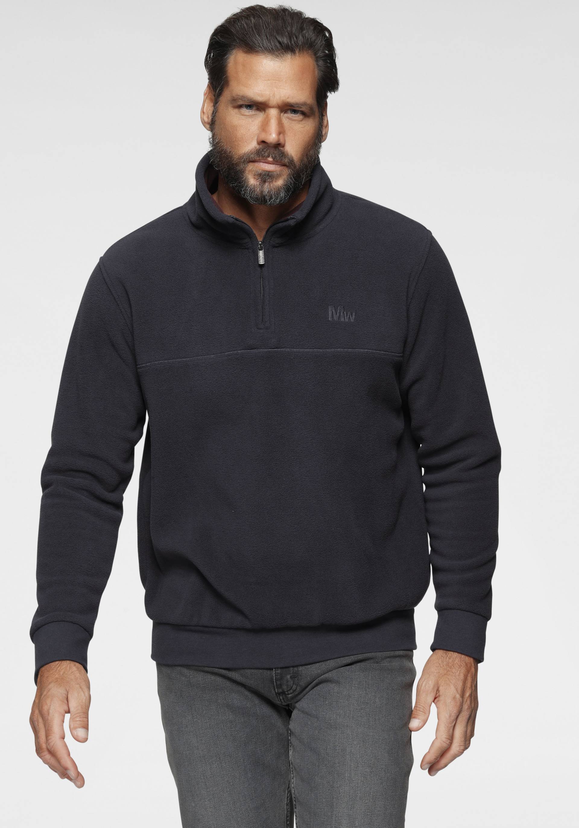 Man's World Fleecepullover, Langarm, mit Rippbündchen, mit Troyerkragen, für Athleisure-Looks Man's World Fleecepullover, Langarm, mit Rippbündchen, mit Troyerkragen, für Athleisure-Looks von mans world
