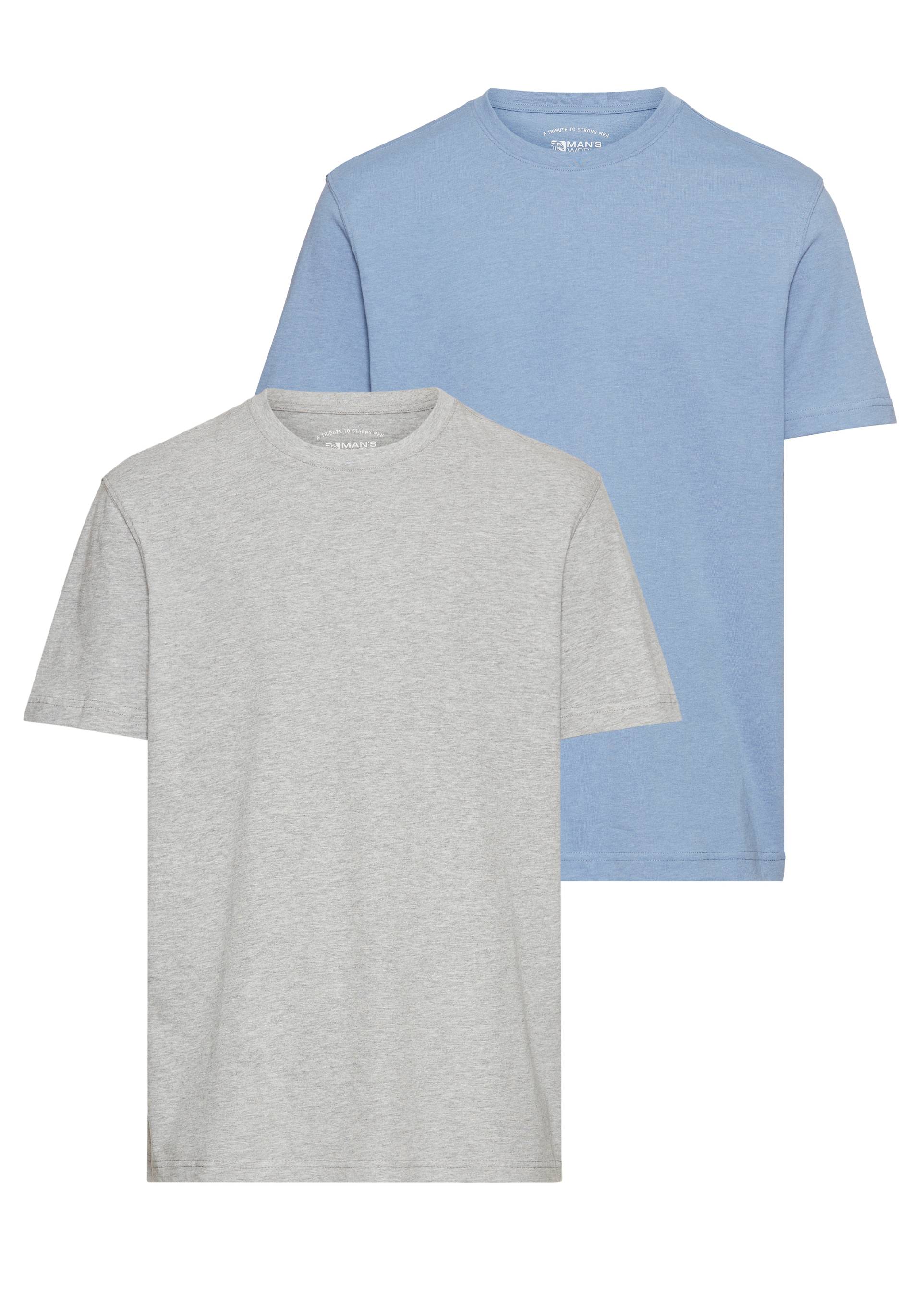 Man's World Rundhalsshirt, Kurzarm, Basic-Stil, aus Baumwollmischung, 2er-Pack von mans world