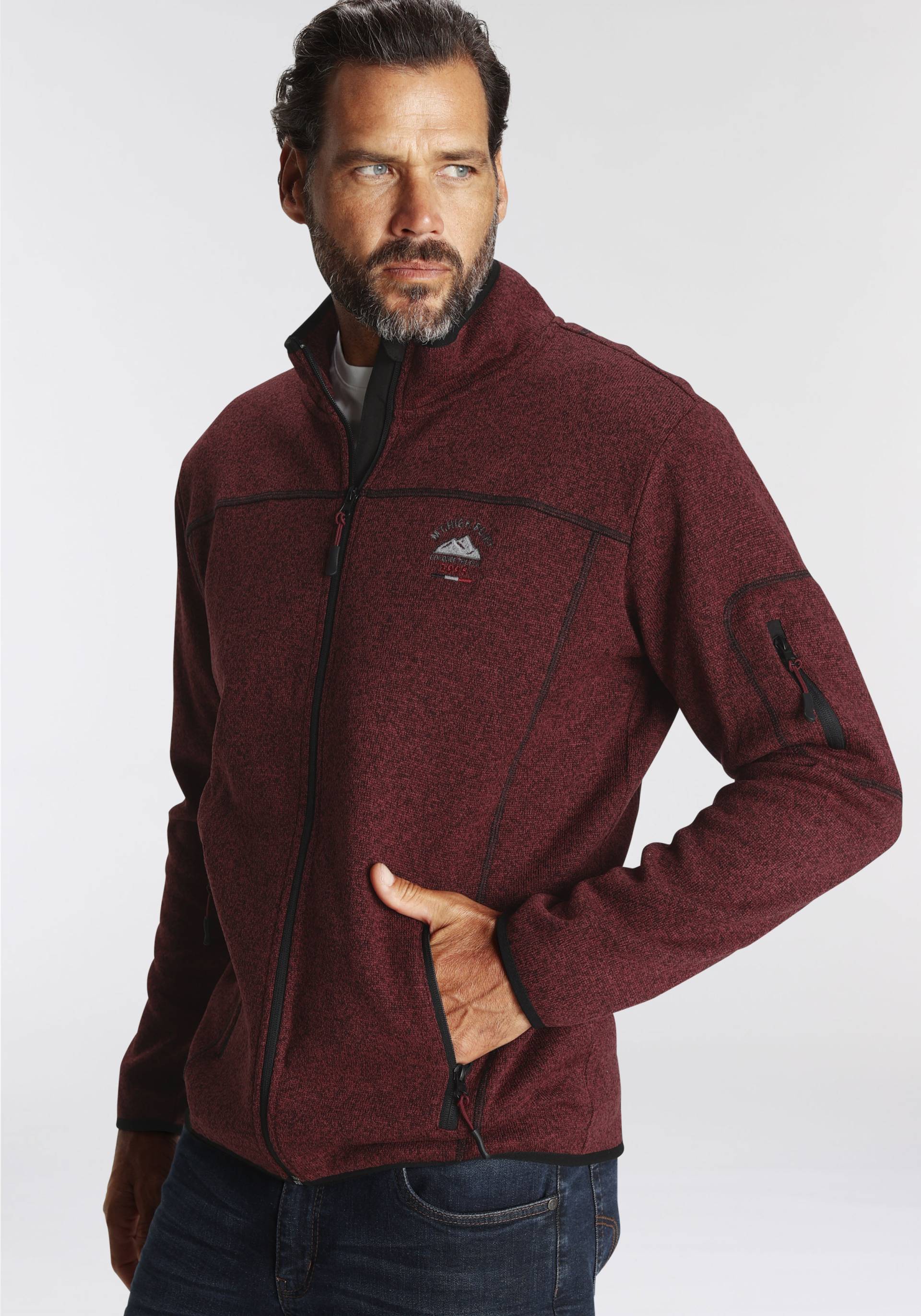 Man's World Strickfleecejacke, für den Herbst, mit Reissverschlusstaschen, mit Stehkragen Man's World Strickfleecejacke, für den Herbst, mit Reissverschlusstaschen, mit Stehkragen von mans world