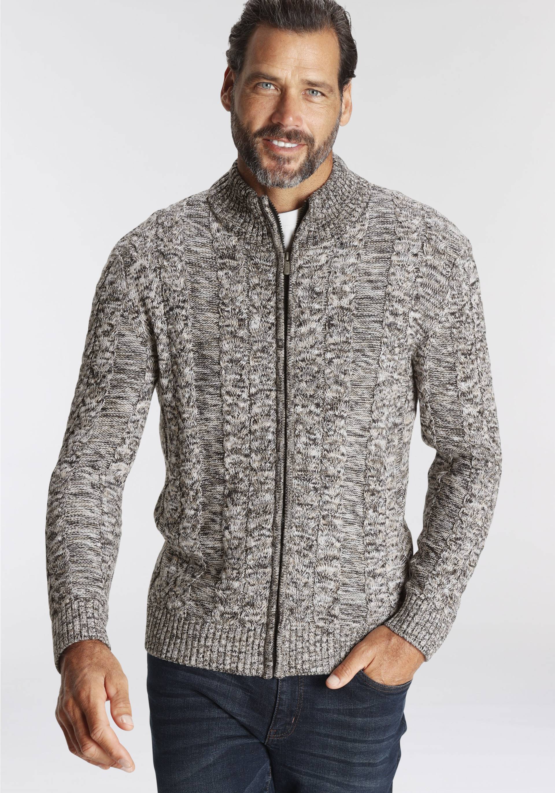 Man's World Strickjacke, mit Zopfmuster Man's World Strickjacke, mit Zopfmuster von mans world
