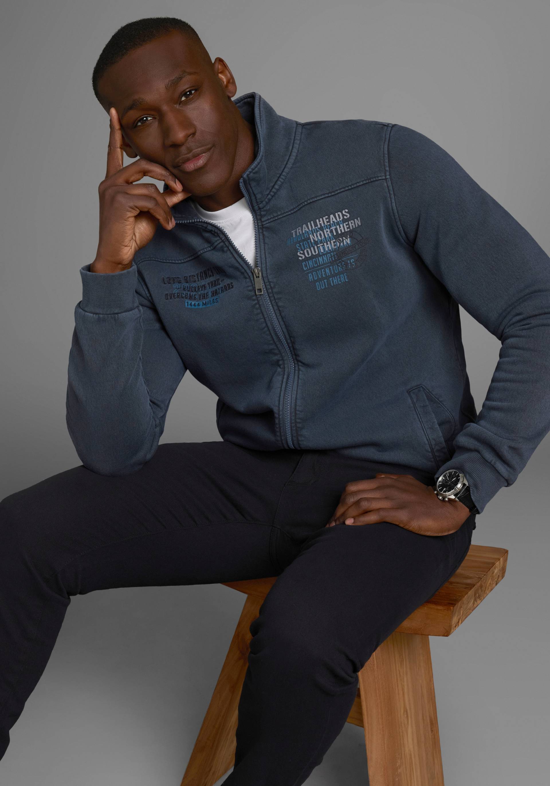 Man's World Sweatjacke, mit Print und Stickerei - NEUE KOLLEKTION Man's World Sweatjacke, mit Print und Stickerei - NEUE KOLLEKTION von mans world