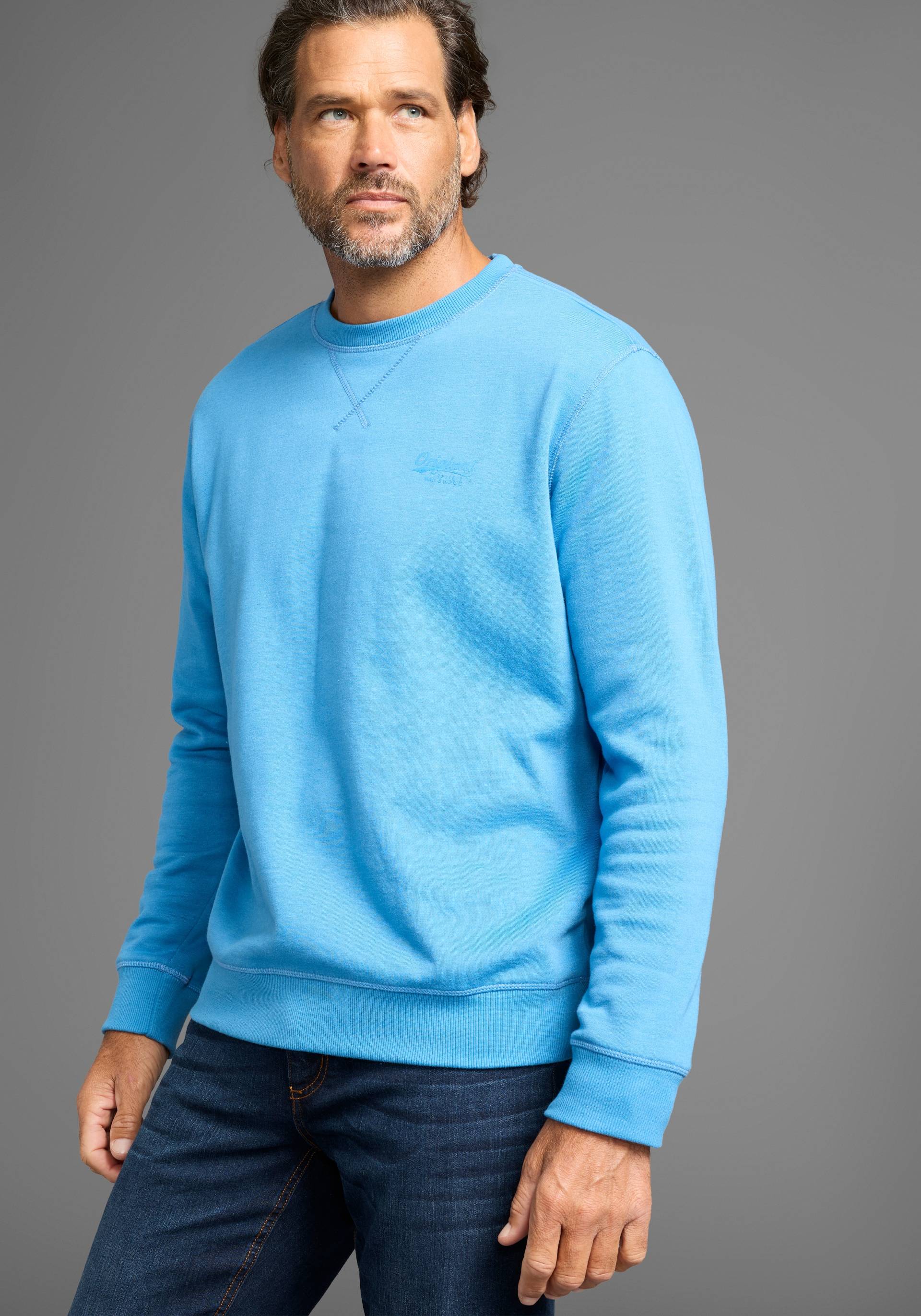 Man's World Sweatshirt, Langarm, Basic-Stil, unifarben, Rundhalsausschnitt Man's World Sweatshirt, Langarm, Basic-Stil, unifarben, Rundhalsausschnitt von mans world