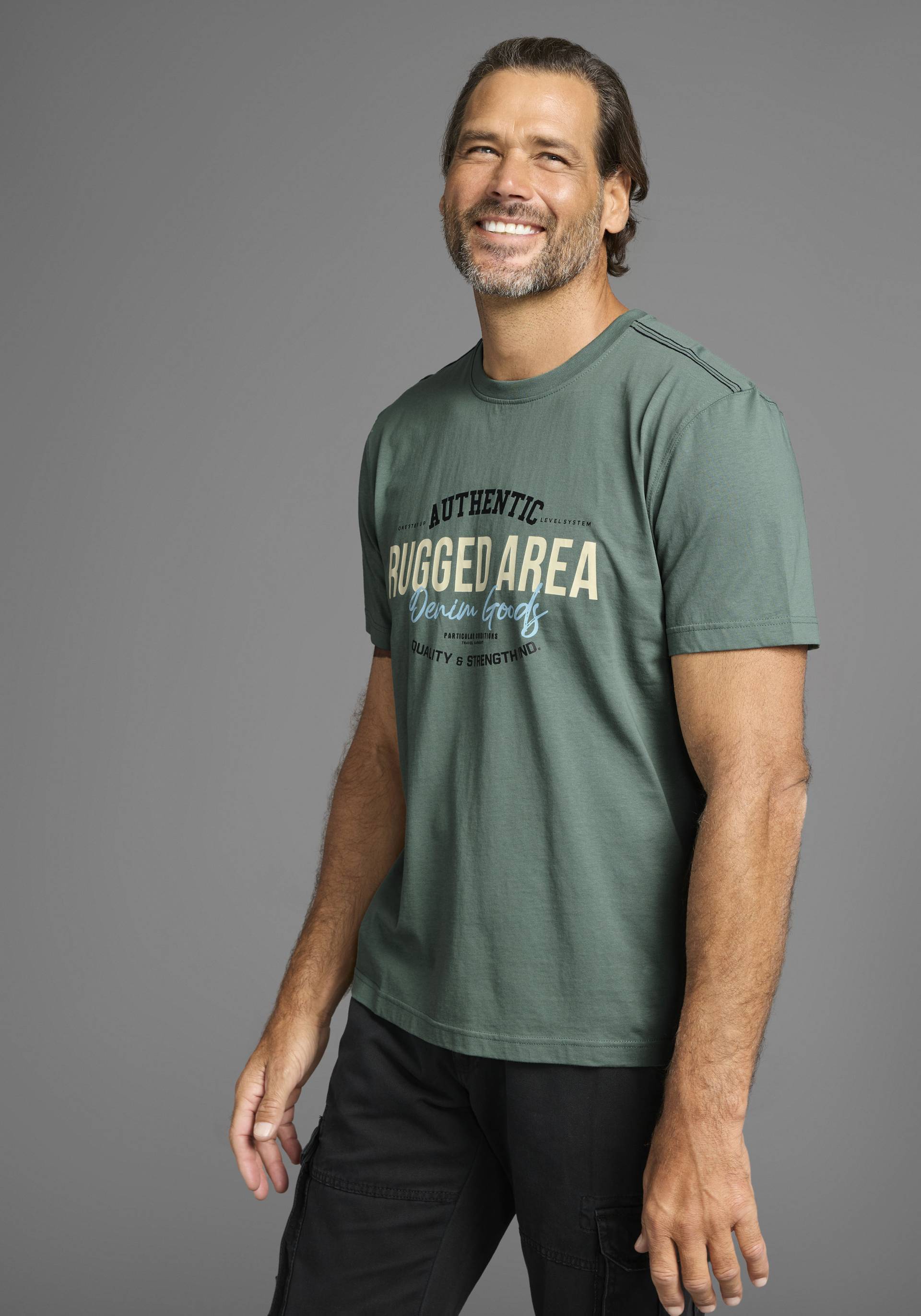 Man's World T-Shirt, Kurzarm, Regular Fit, mit Print, Rundhalsausschnitt Man's World T-Shirt, Kurzarm, Regular Fit, mit Print, Rundhalsausschnitt von mans world