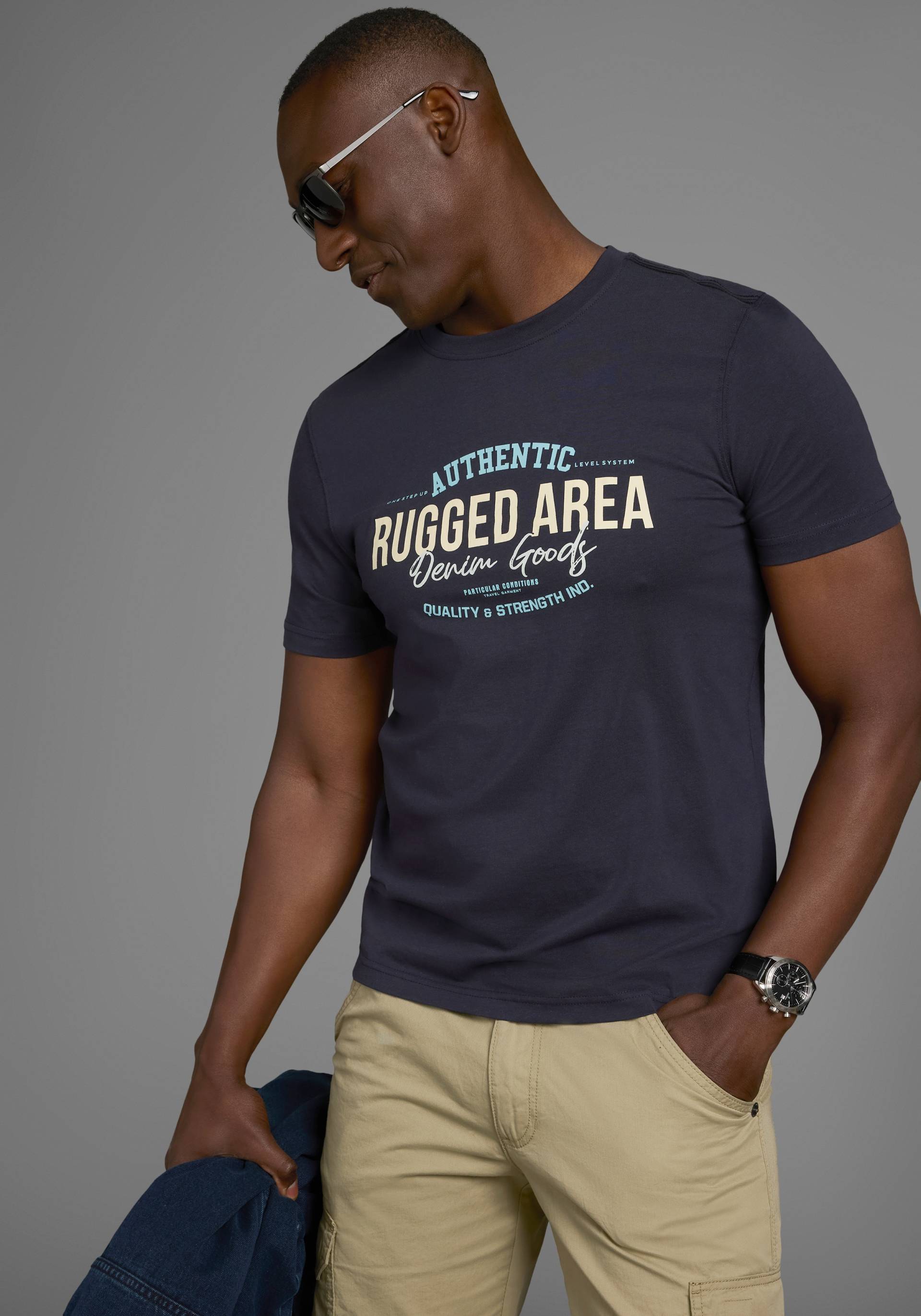 Man's World T-Shirt, Kurzarm, Regular Fit, mit Print, Rundhalsausschnitt Man's World T-Shirt, Kurzarm, Regular Fit, mit Print, Rundhalsausschnitt von mans world