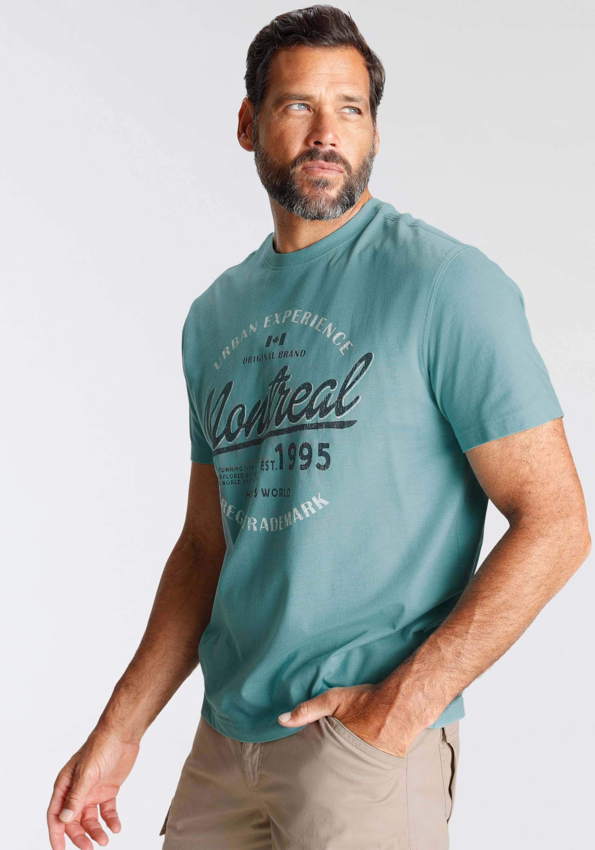 Man's World T-Shirt, Kurzarm, lässige Passform, aus Baumwollmischung, pflegeleicht Man's World T-Shirt, Kurzarm, lässige Passform, aus Baumwollmischung, pflegeleicht von mans world