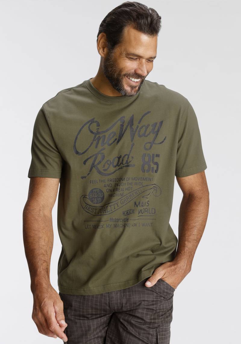 Man's World T-Shirt, mit Print in Used-Optik von mans world