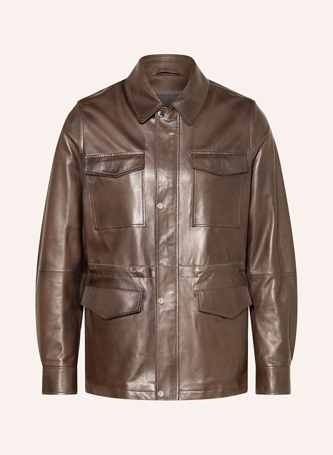 Manzoni 24 Fieldjacket Aus Leder braun Manzoni 24 Fieldjacket Aus Leder braun von manzoni 24