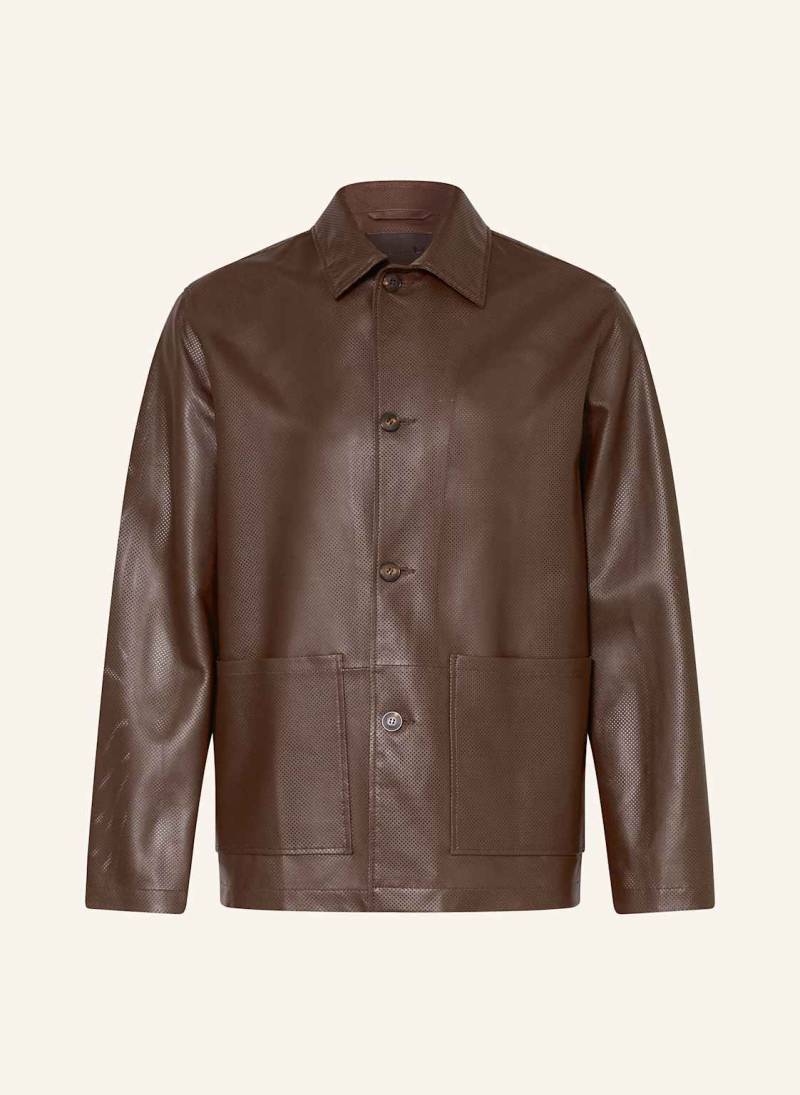 Manzoni 24 Lederjacke braun von manzoni 24