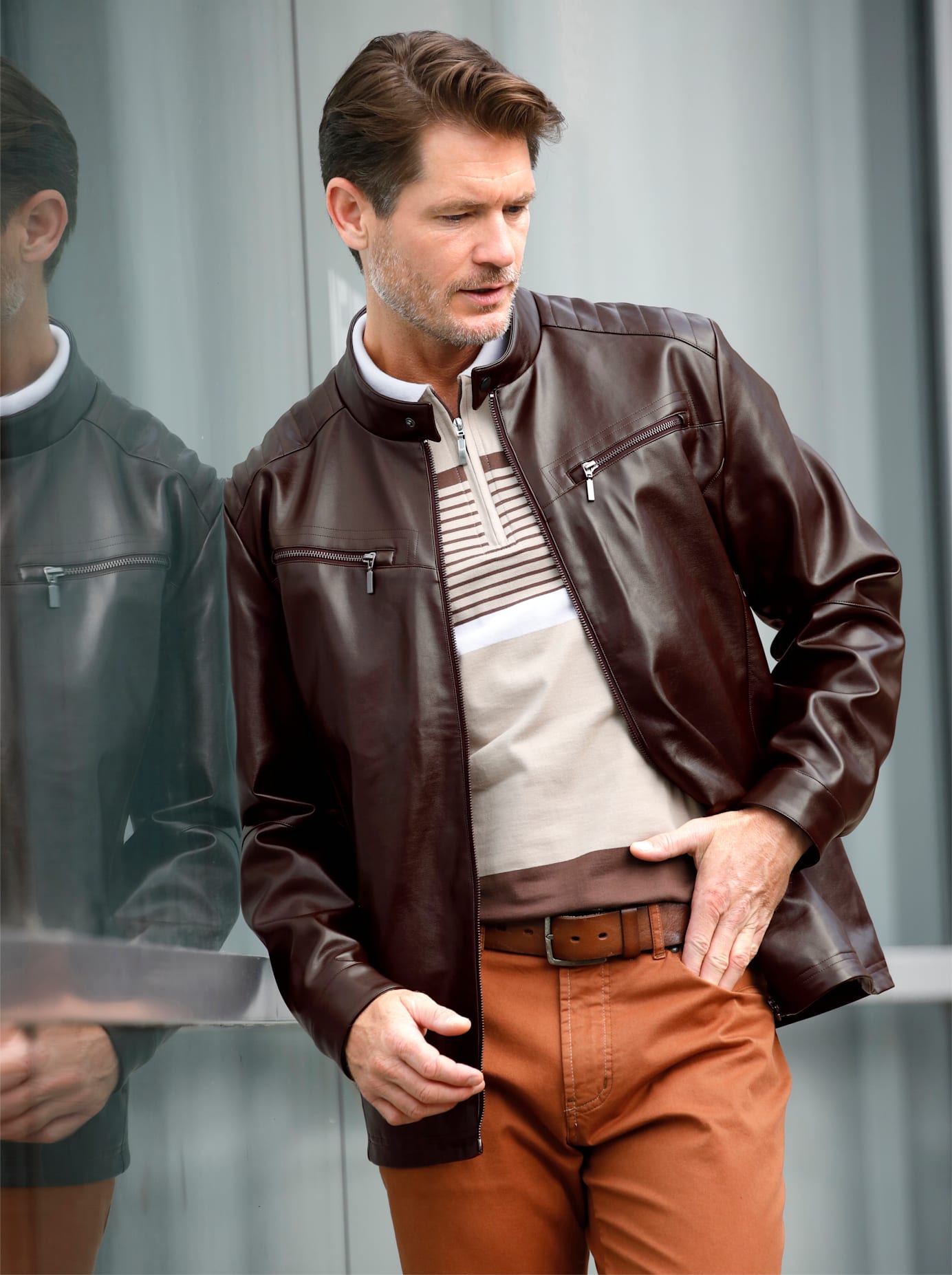 Marco Donati Lederimitatjacke, ohne Kapuze Marco Donati Lederimitatjacke, ohne Kapuze von marco donati