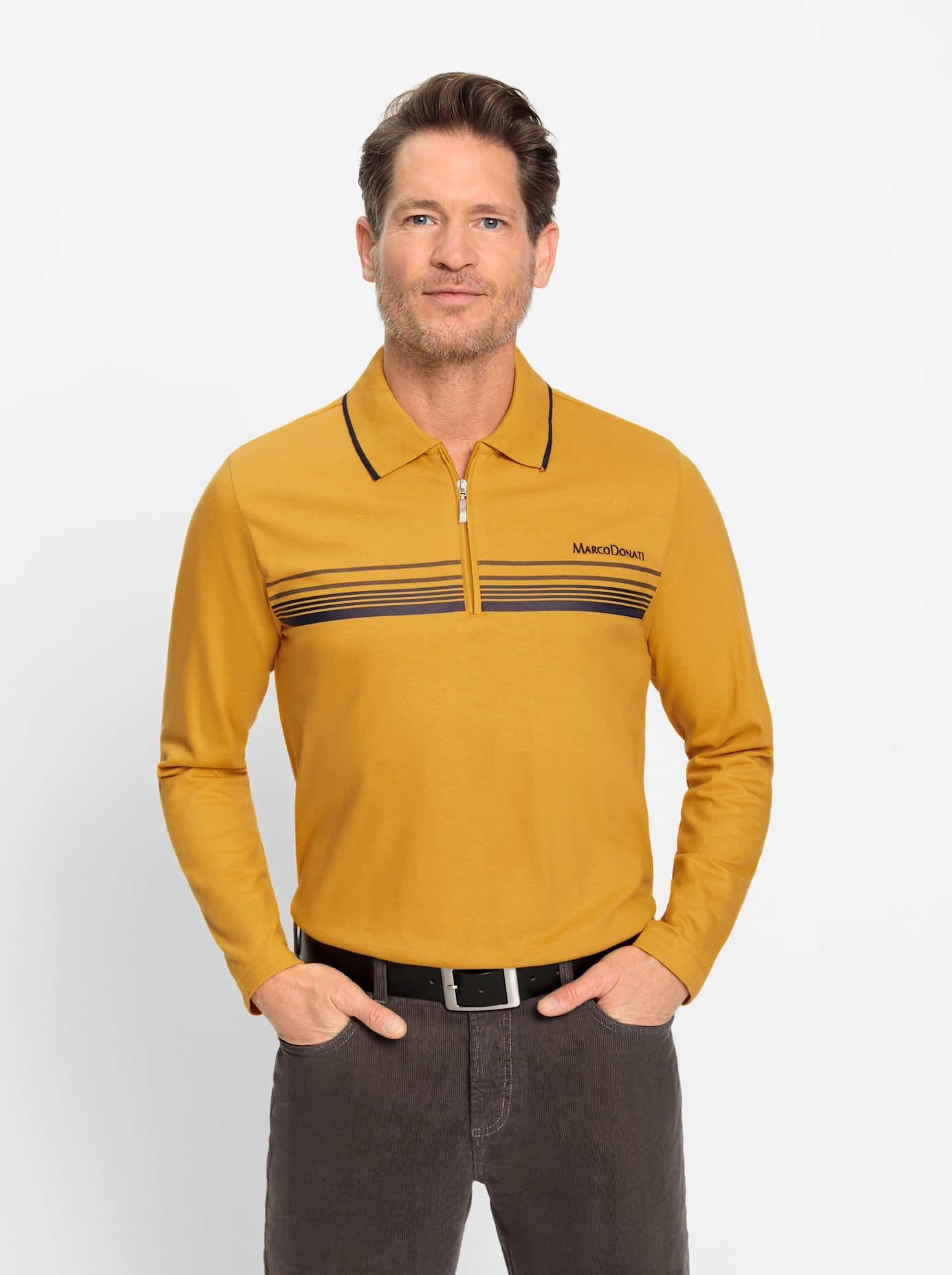 Marco Donati Poloshirt »Langarm-Shirt« von marco donati