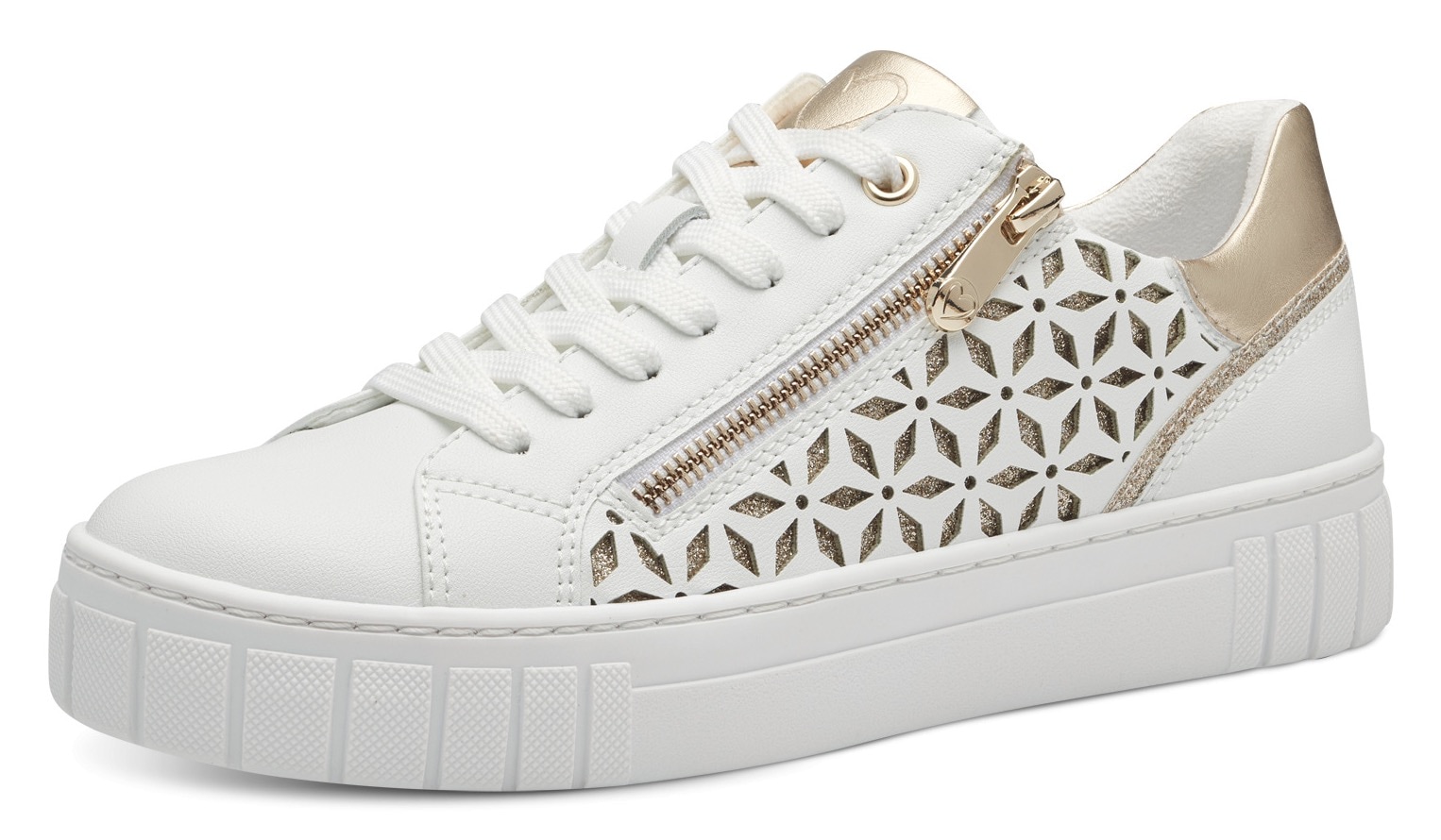 MARCO TOZZI Plateausneaker, Freizeitschuh, Halbschuh, Schnürschuh mit unterlegtem Lochmuster MARCO TOZZI Plateausneaker, Freizeitschuh, Halbschuh, Schnürschuh mit unterlegtem Lochmuster von marco tozzi