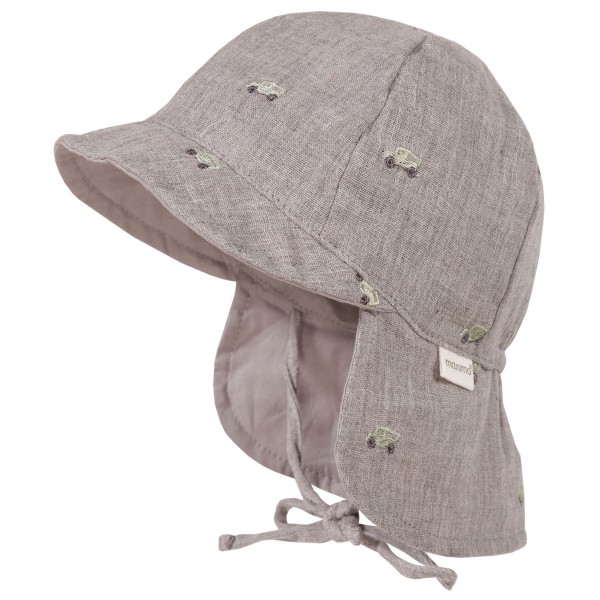 maximo - Baby's Schildmütze Nackenschutz Musselin Futter - Cap Gr 47 cm grau von maximo