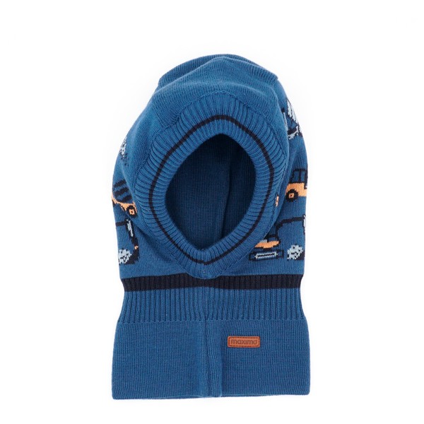 maximo - Boy-Schlupfmütze Baufahrzeuge allover - Mütze Gr 49 cm blau von maximo