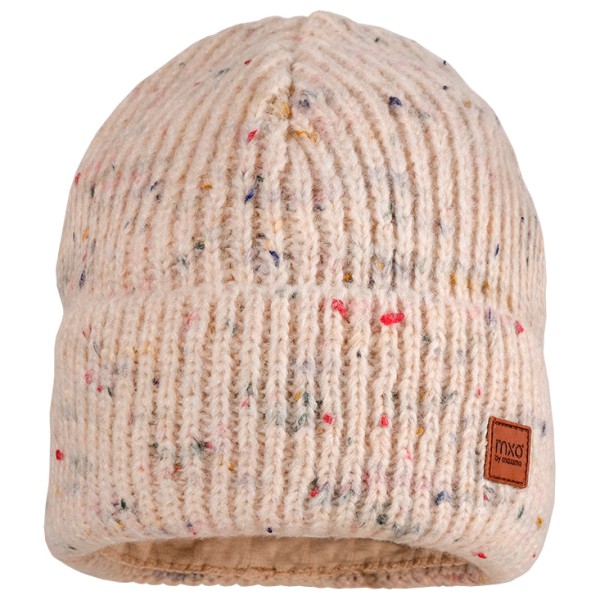 maximo - Girl-Beanie Effektgarn Jerseyfutter mit Umschlag - Mütze Gr 51 cm;55 cm beige;grau;grün;rot von maximo