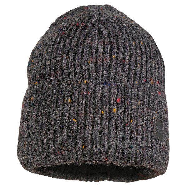 maximo - Girl-Beanie Effektgarn Jerseyfutter mit Umschlag - Mütze Gr 51 cm grau von maximo