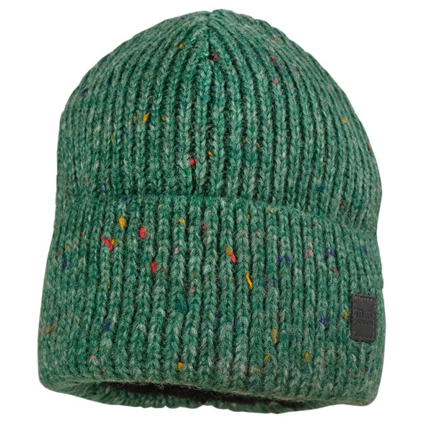 maximo - Girl-Beanie Effektgarn Jerseyfutter mit Umschlag - Mütze Gr 55 cm grün von maximo