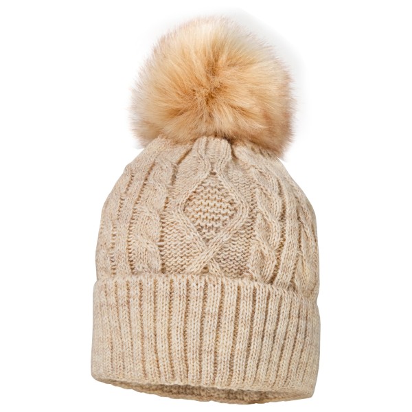 maximo - Girl-MützeVollfutter mit Umschlag und Pompon - Mütze Gr 51 cm beige von maximo