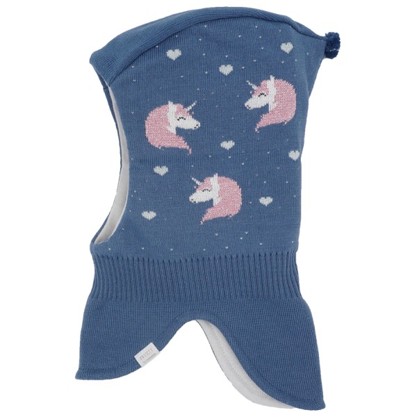 maximo - Girl-Schlupfmütze Jacquard Einhorn - Mütze Gr 49 cm blau von maximo