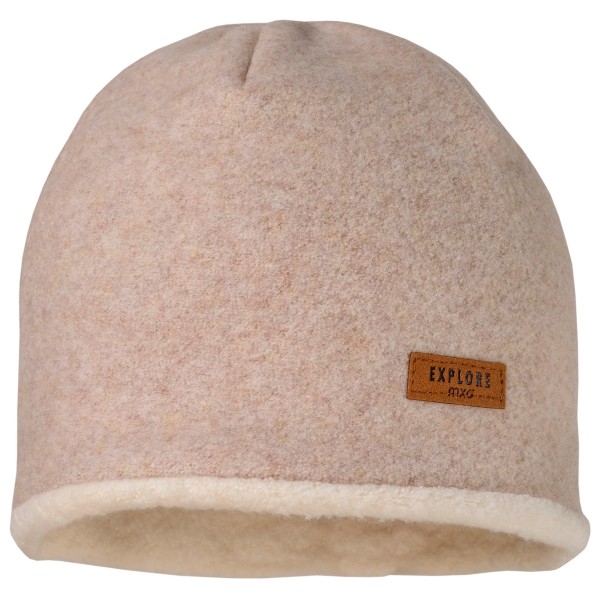 maximo - Kid's Mini-Beanie Baumwollfleece mit Teddyfutter - Mütze Gr 47 cm beige/braun von maximo