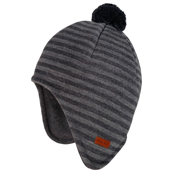 maximo - Kid's Mini-Mütze Fleece Ohrenklappen und Pompon - Mütze Gr 49 cm grau von maximo