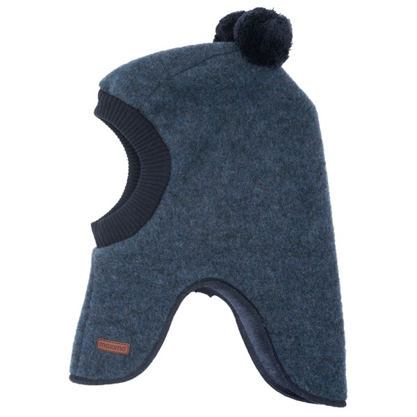 maximo - Kid's Mini-Schlupfmütze Zipfel und Pompons Fleece - Mütze Gr 47 cm blau von maximo