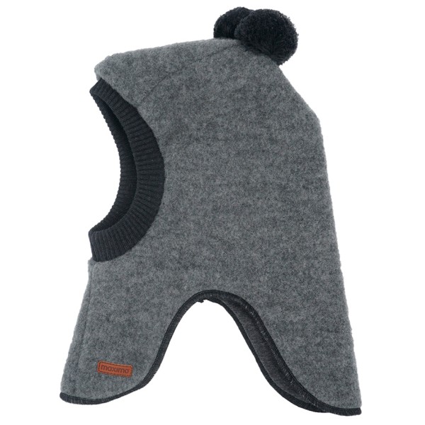 maximo - Kid's Mini-Schlupfmütze Zipfel und Pompons Fleece - Mütze Gr 47 cm grau von maximo