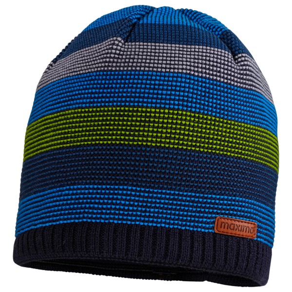 maximo - Mini-Beanie randlos Blockringel - Mütze Gr 51 cm blau von maximo