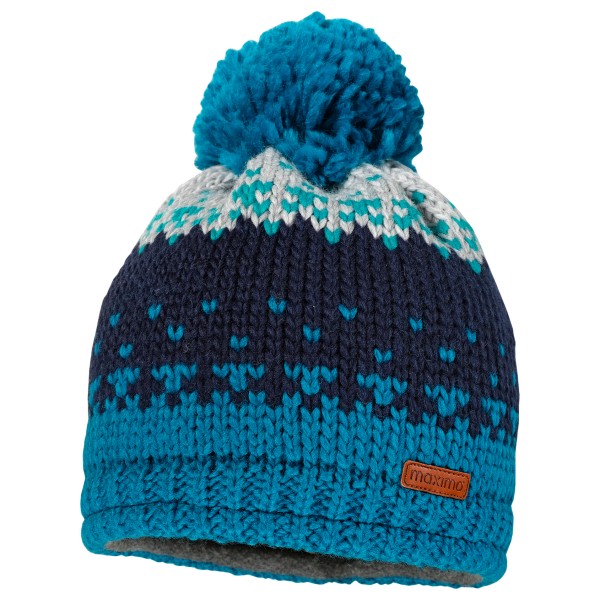 maximo - Mini-Mütze Farbwechsel mit Pompon und Futter - Mütze Gr 49 cm;51 cm;53 cm;55 cm blau;bunt von maximo