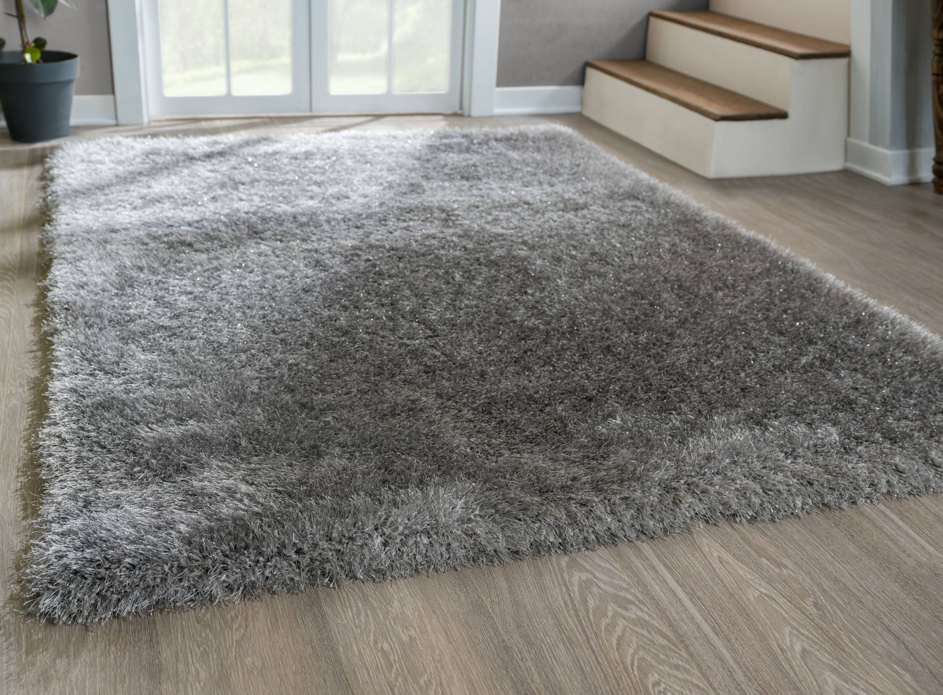 merinos Hochflor-Teppich »Glossy 411«, rechteckig, 70 mm Höhe, besonders weich, Microfaser, Langfor Teppich, Wohnzimmer, Schlafzimmer von merinos