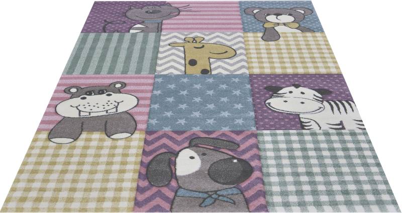 merinos Kinderteppich »Pastel Kids 21906«, rechteckig, 13 mm Höhe, lustige Tiere Motive von merinos