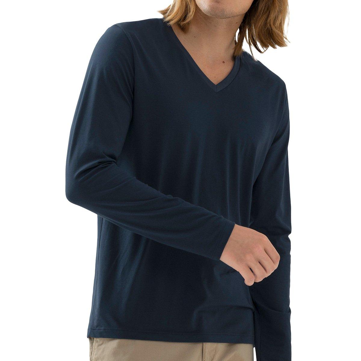 Dry Cotton - Unterhemd Shirt Langarm Herren Marine L von mey