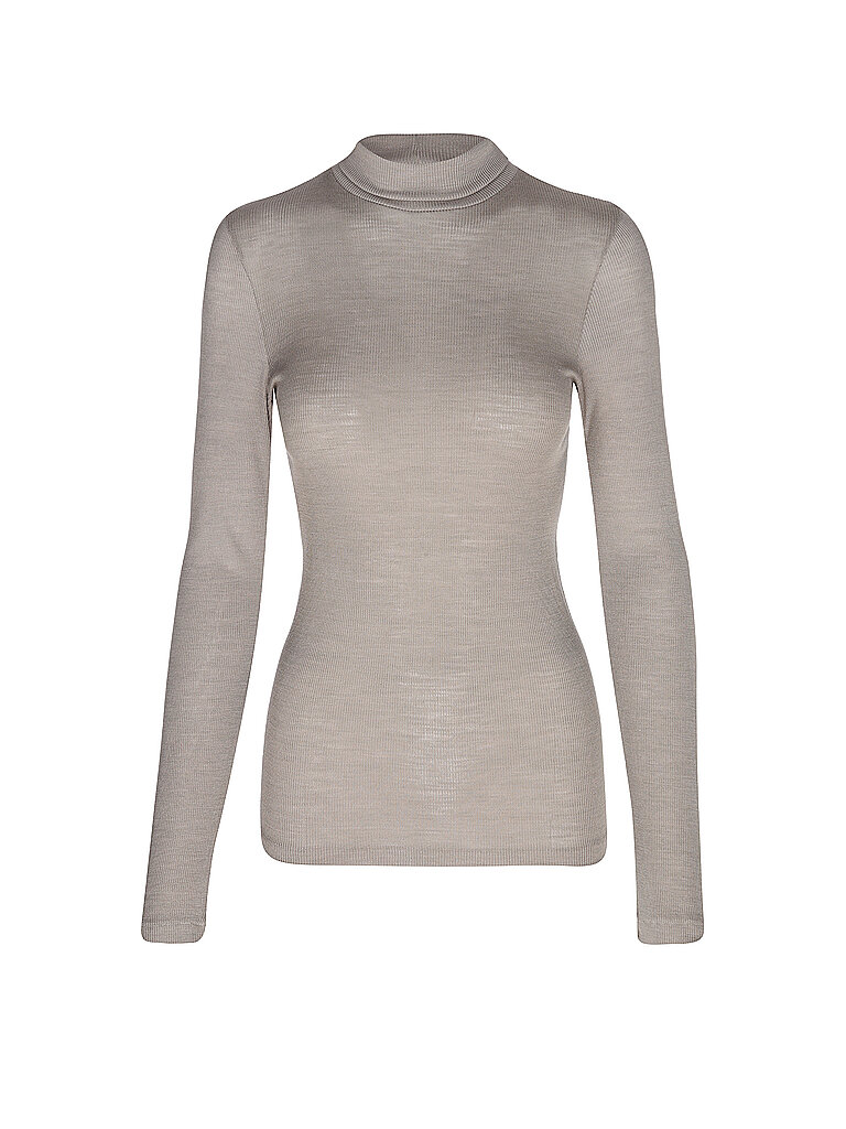 MEY Langarmshirt WOOL LOVE deep taupe hellbraun | XXL/XXXL von mey