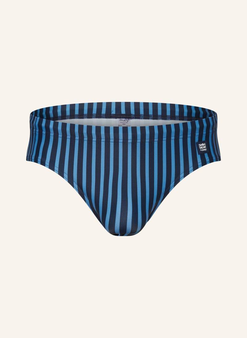 Mey Badeslip Serie Broader Stripe blau von mey