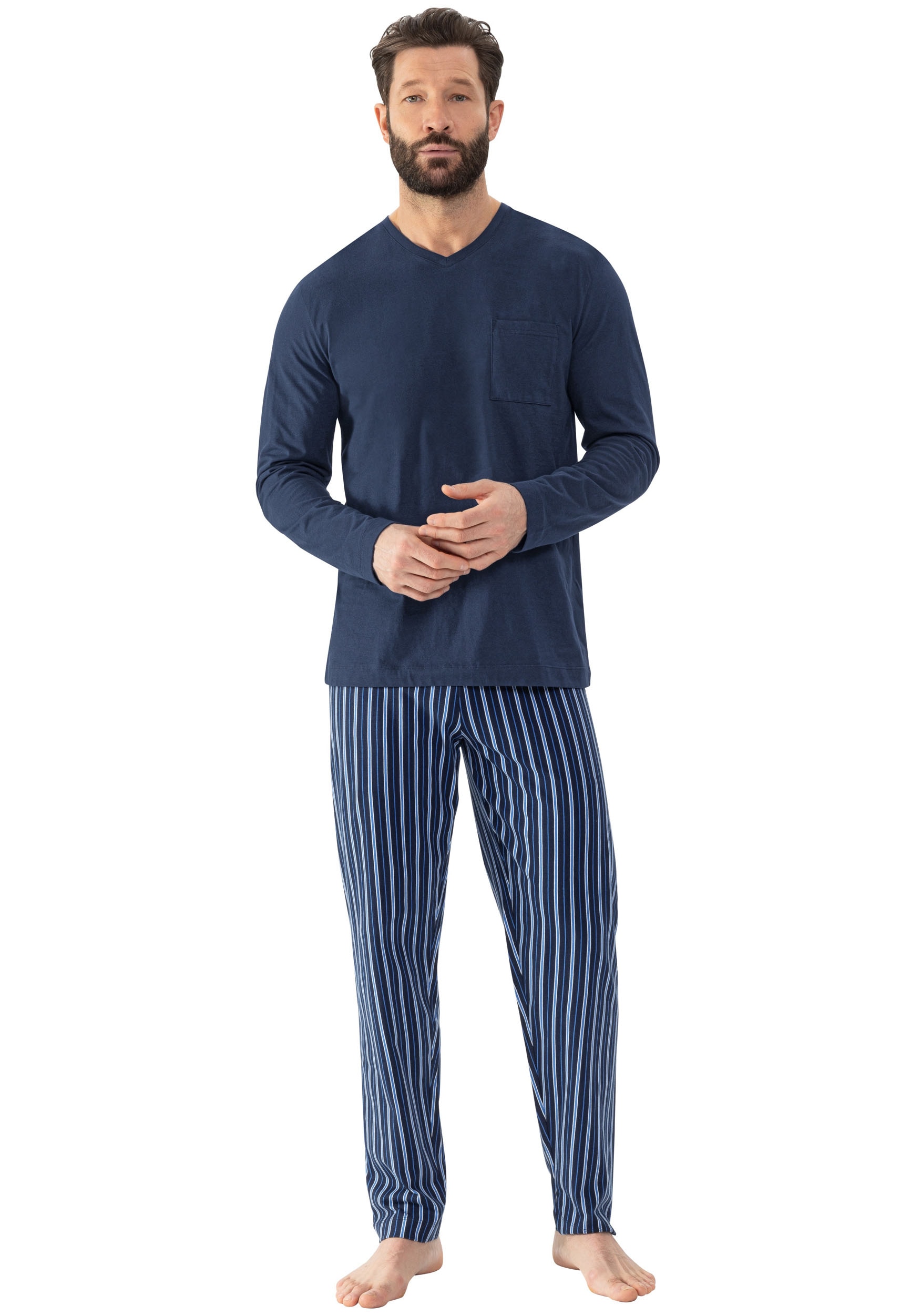 Mey Schlafanzug »STRAIGHT«, Langarm-Shirt mit Brusttasche Mey Schlafanzug »STRAIGHT«, Langarm-Shirt mit Brusttasche von mey