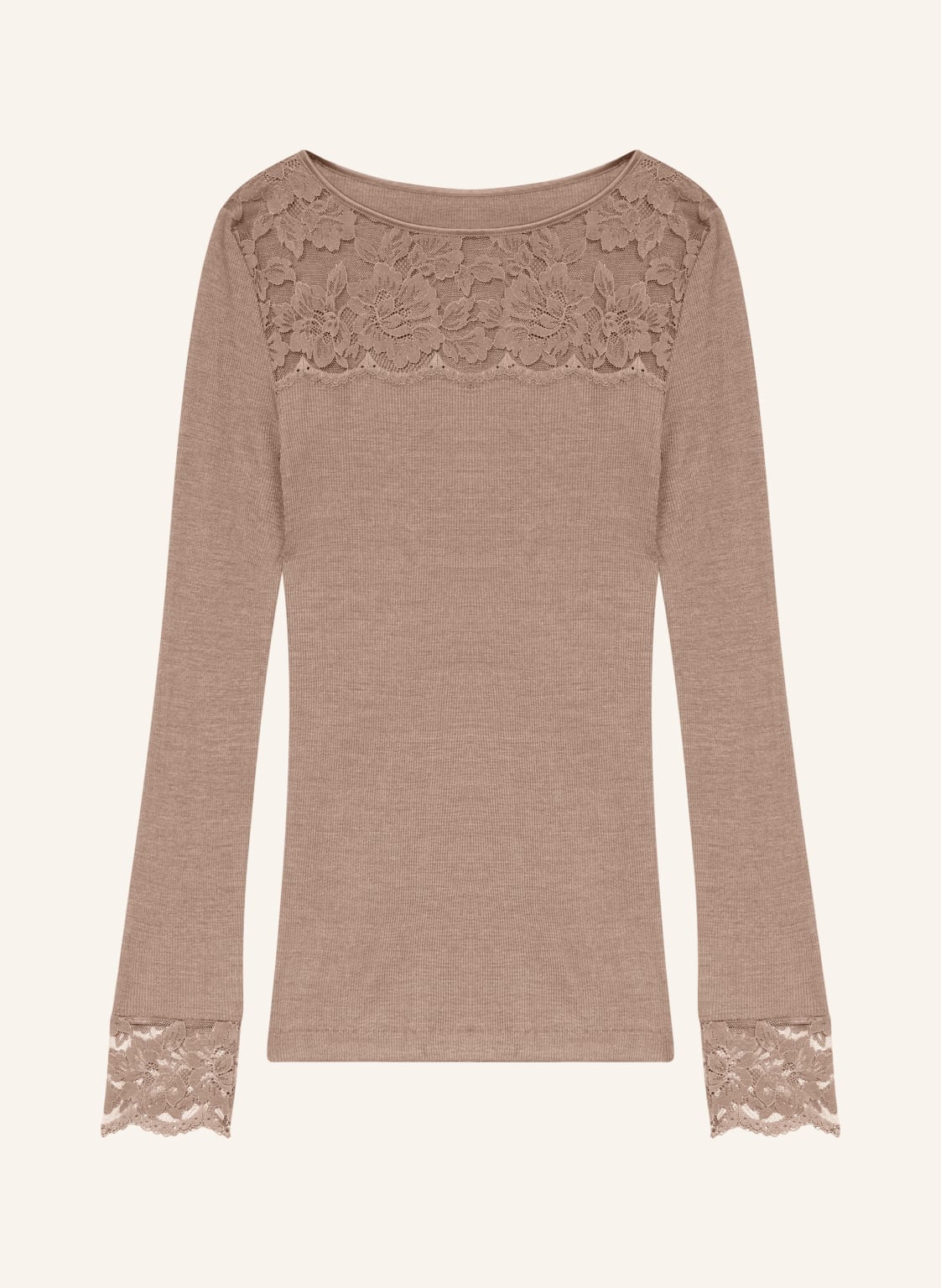 Mey Longsleeve Serie Wool Love Aus Merinowolle Mit Seide beige von mey