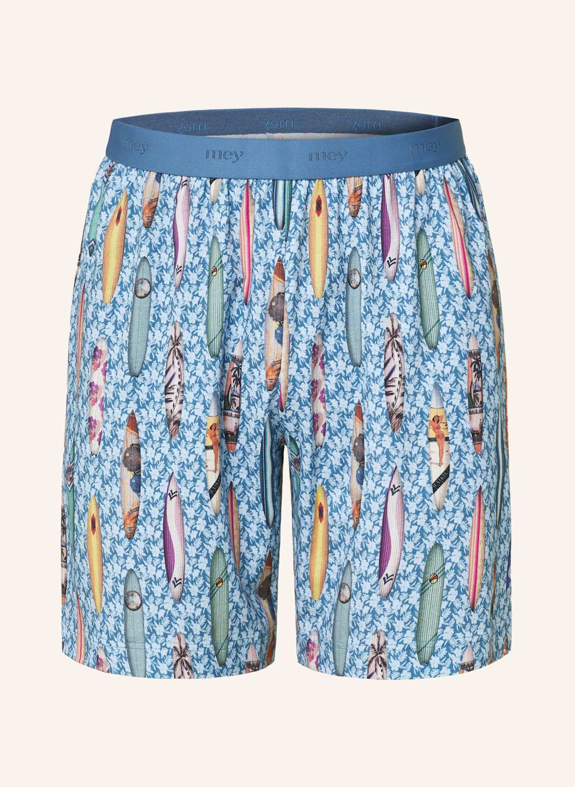 Mey Schlafshorts Serie Beach Board Dreams blau von mey