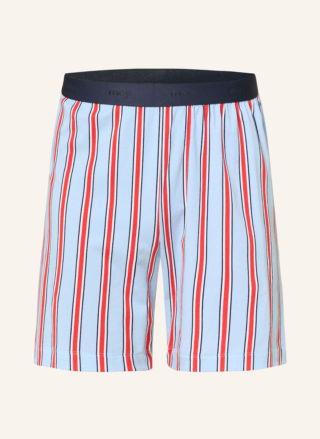 Mey Schlafshorts Serie Bold Lines gruen von mey