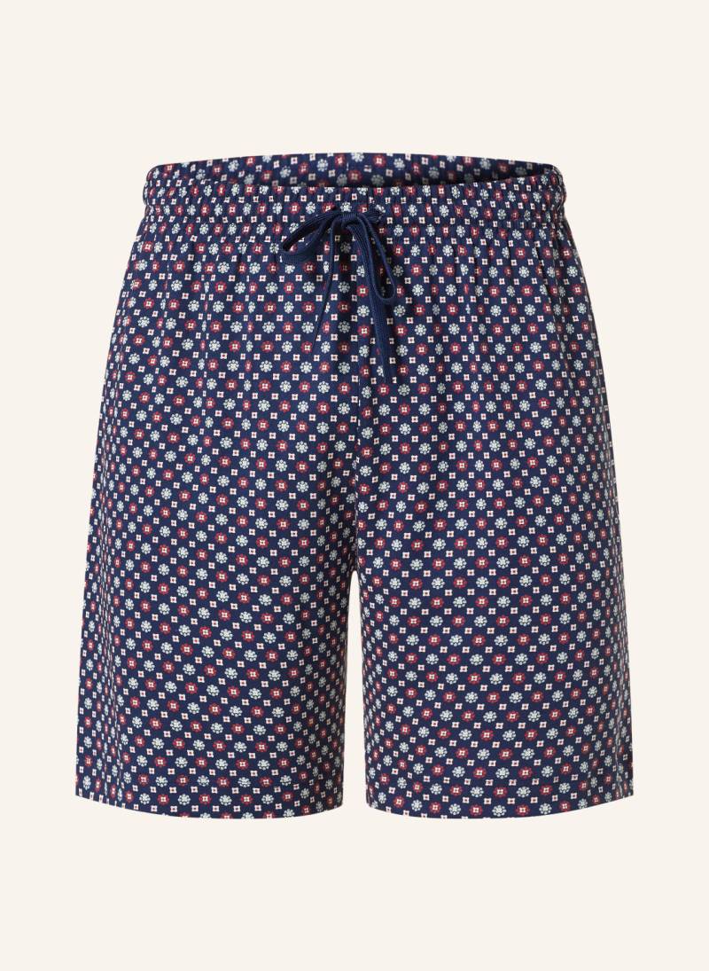 Mey Schlafshorts Serie Tie Minimal blau von mey