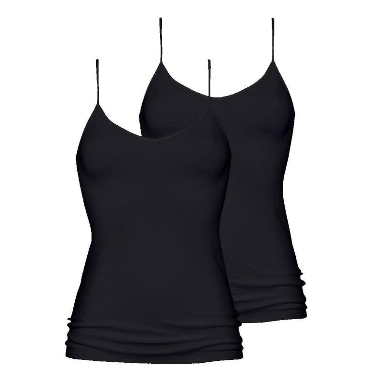 mey - 2er Pack Noblesse Spaghetti Top, für Damen, Schwarz, Größe 3XL von mey