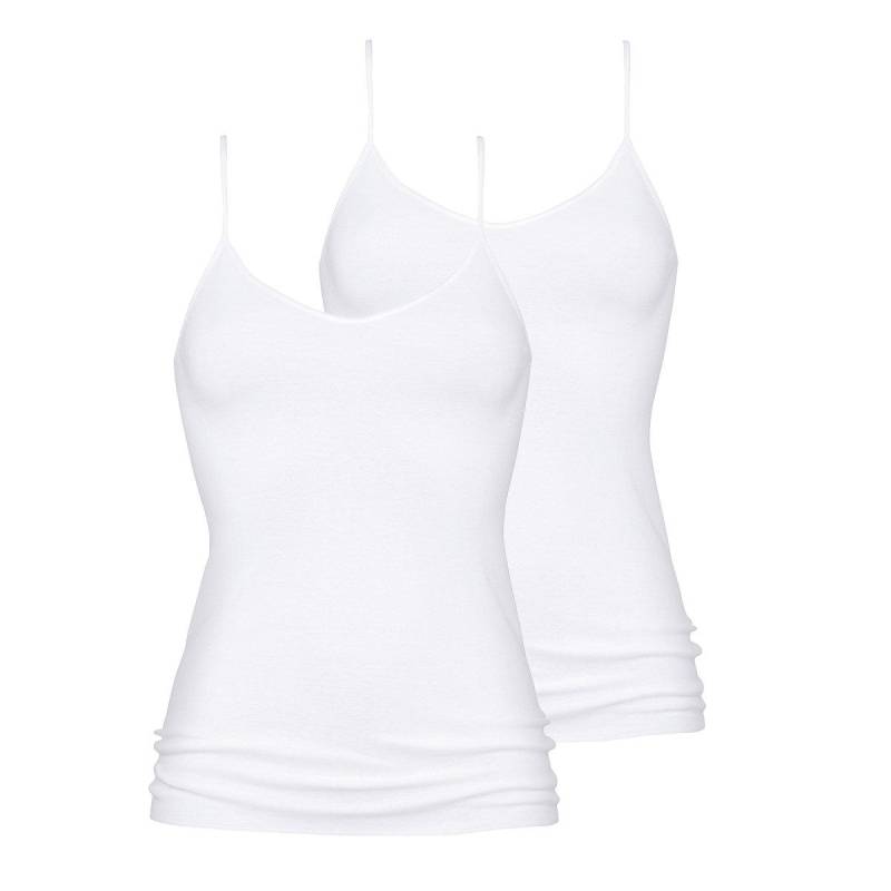 mey - 2er Pack Noblesse Spaghetti Top, für Damen, Weiss, Größe 3XL von mey