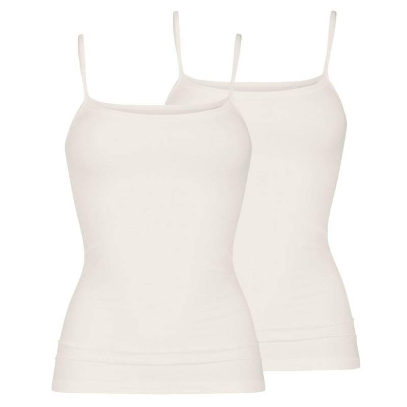 mey - 2er Pack Organic Spaghetti Top, für Damen, Offwhite, Größe L von mey