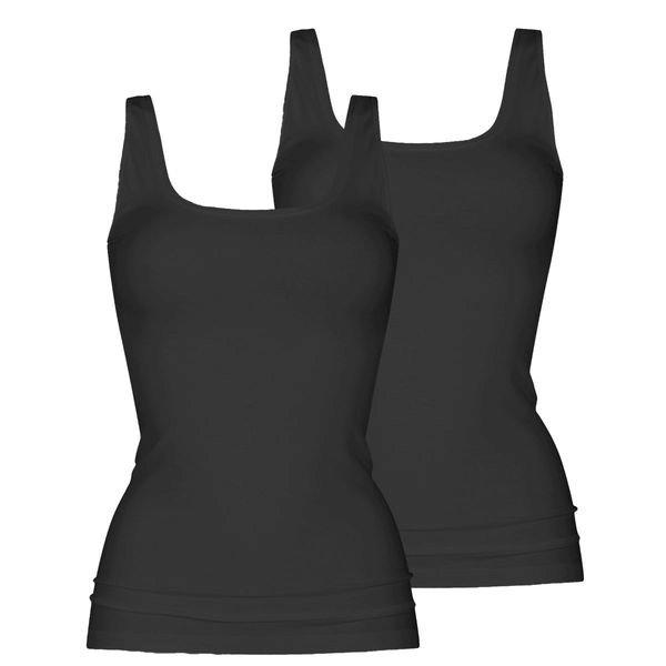 2er Pack Organic - Unterhemd Tanktop Damen Schwarz M von mey