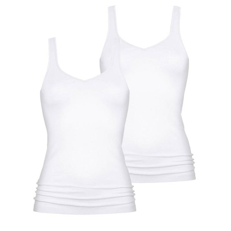 2er Pack Noblesse - Unterhemd Tanktop Damen Weiss M von mey