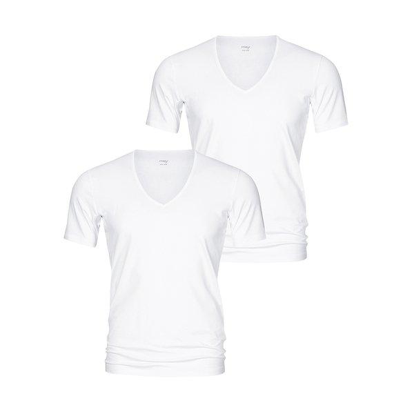 2er Pack Dry Cotton - Unterhemd Shirt Kurzarm Herren Weiss S von mey