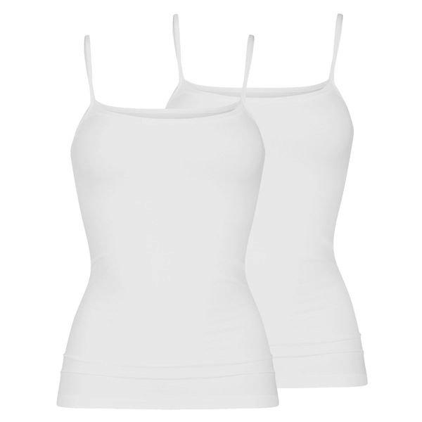 mey - 2er Pack Organic Spaghetti Top, für Damen, Weiss, Größe S von mey